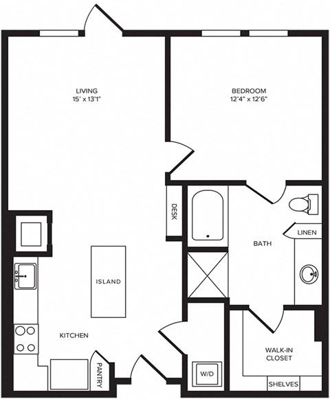 A6 floor plan at Windsor Turtle Creek, 3663 Cedar Springs Rd, Texas